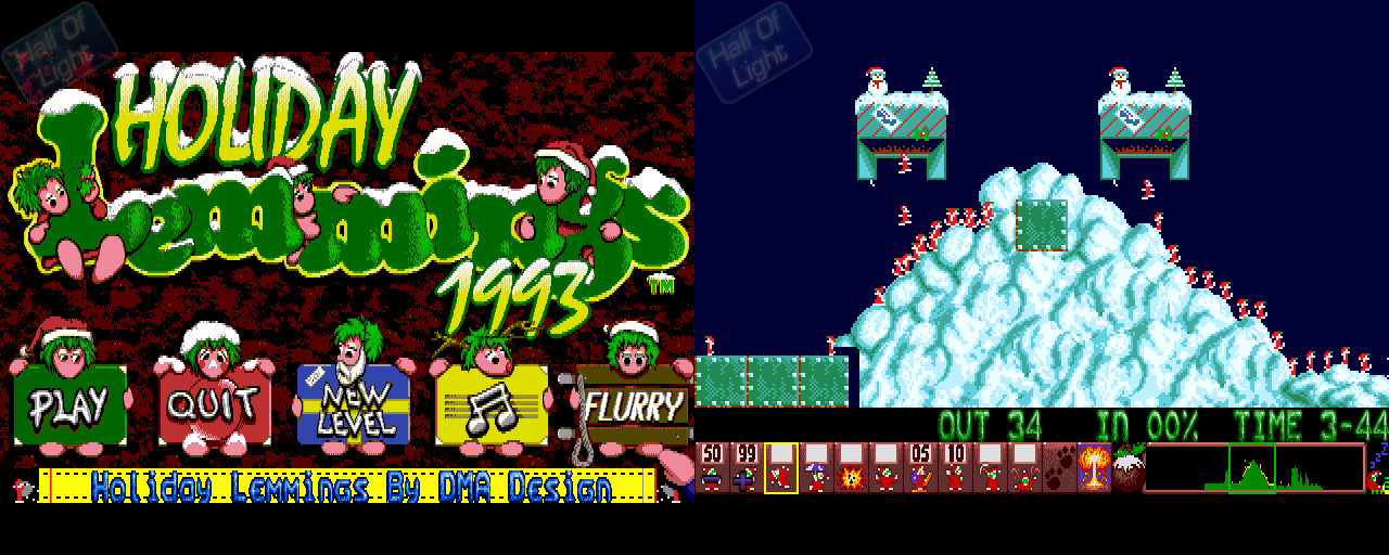 Holiday Lemmings 1993 - Double Barrel Screenshot